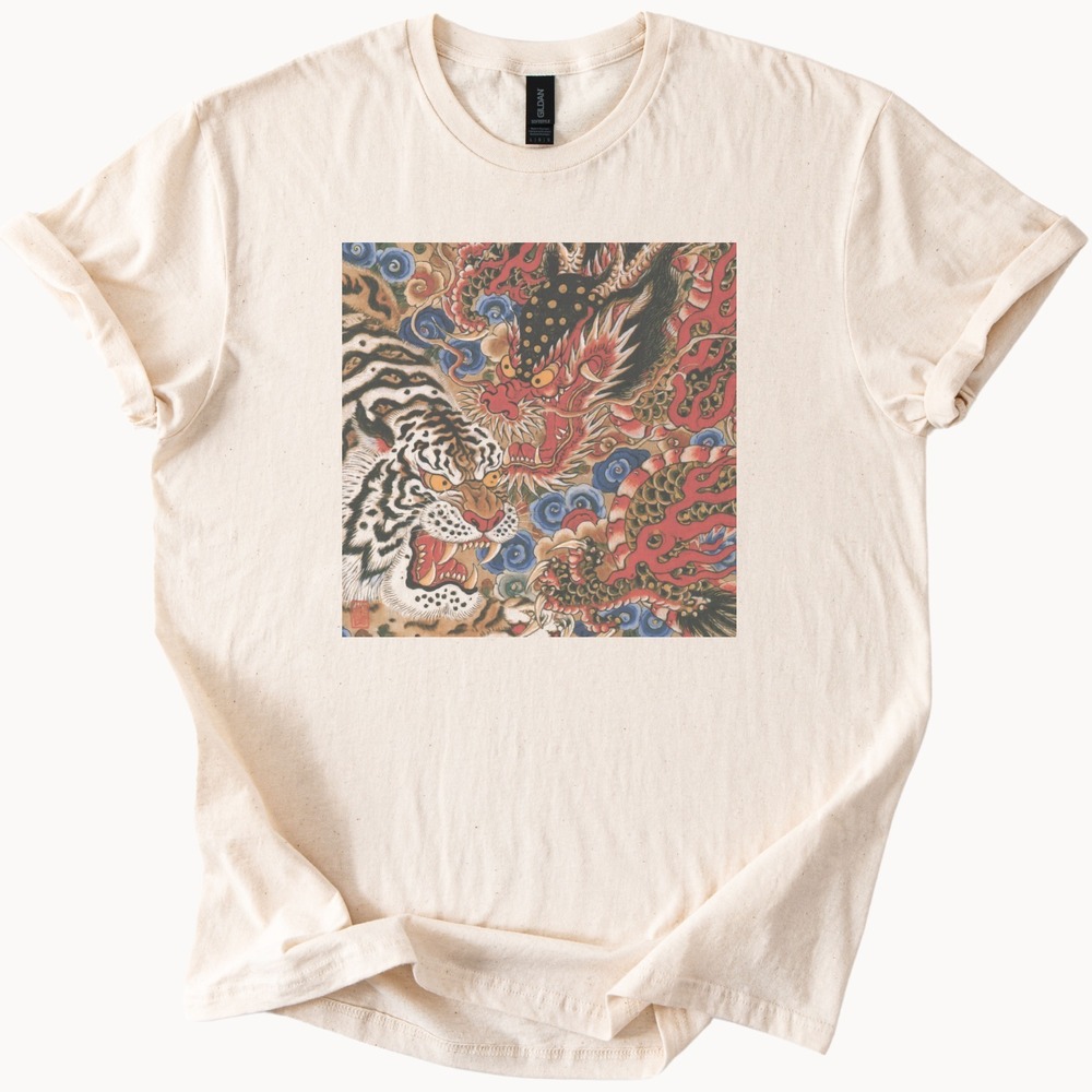 Tiger Faces Dragon in Fierce Confrontation Tee